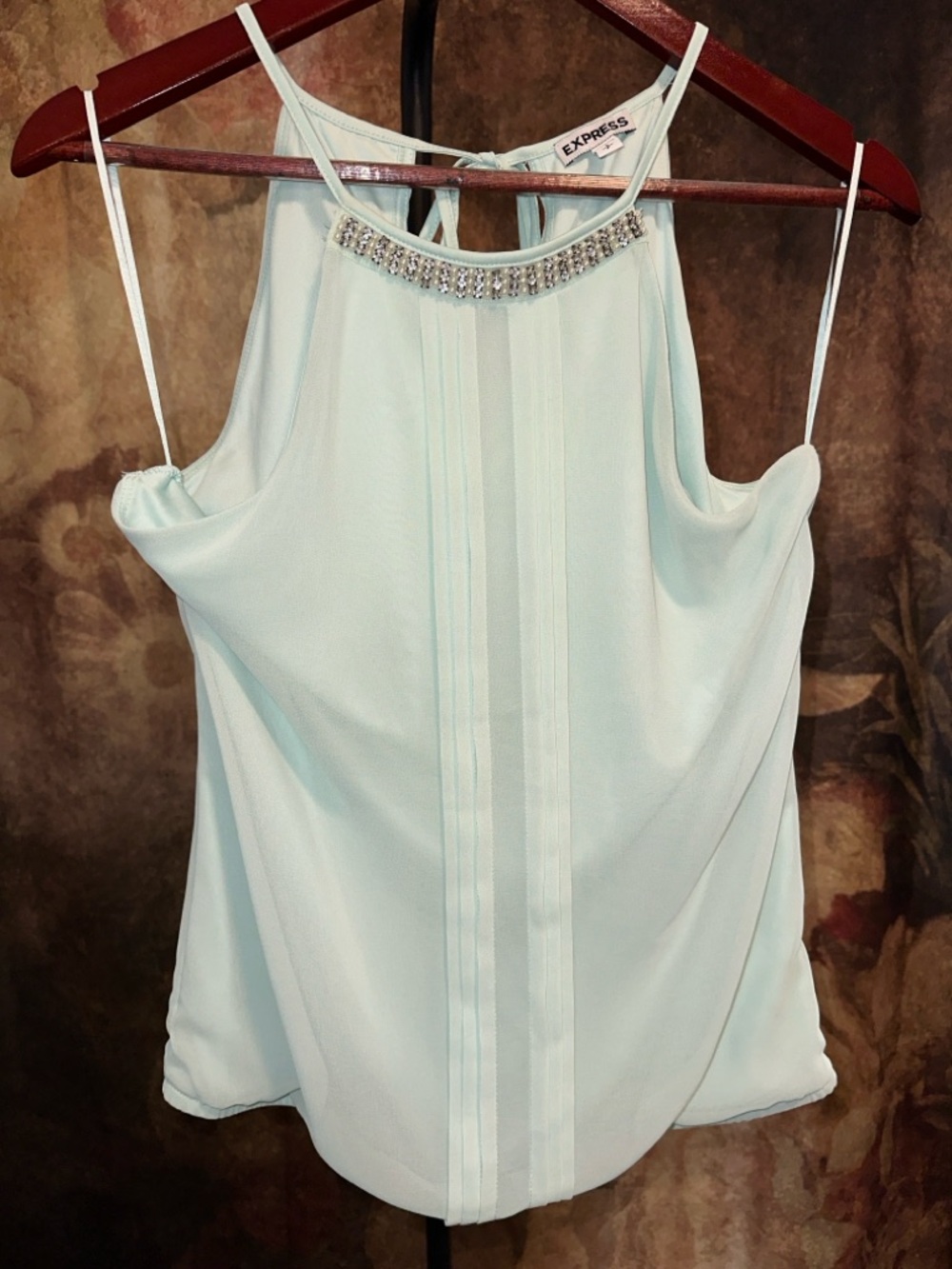Express Tiffany Blue Tie-Back Sleeveless Women’s Top